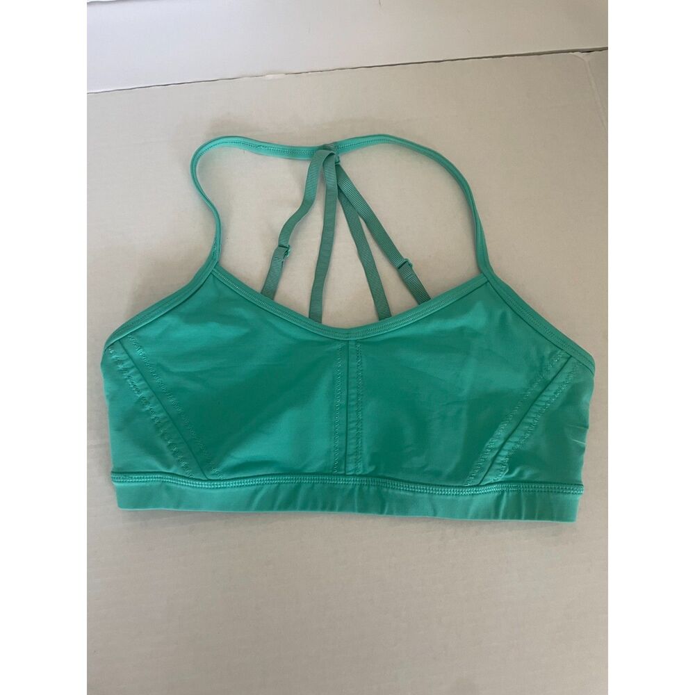 Lululemon Strappy Back Mesh Sports Bra Mint Green Size 6